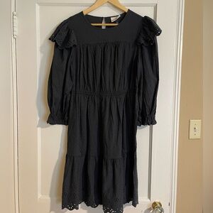 Universal Thread Black Eyelet sleeve dress